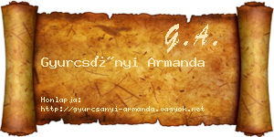 Gyurcsányi Armanda névjegykártya